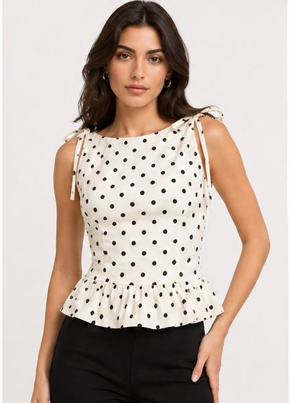 Top “Parisienne Pois” – Élégance estivale